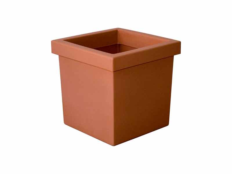 vaso gemini quadrato color terracotta - vaso decorativo da esterno